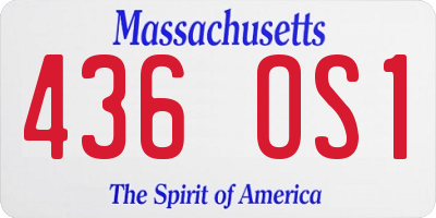 MA license plate 436OS1