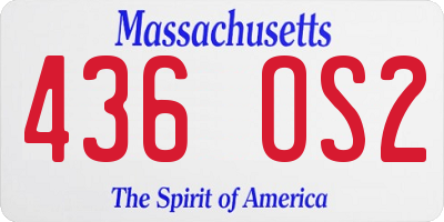 MA license plate 436OS2