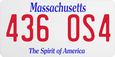 MA license plate 436OS4