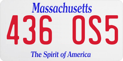 MA license plate 436OS5