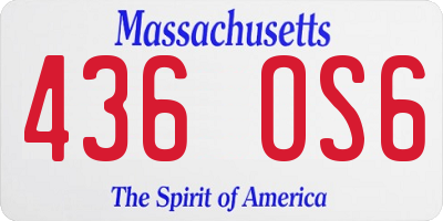 MA license plate 436OS6