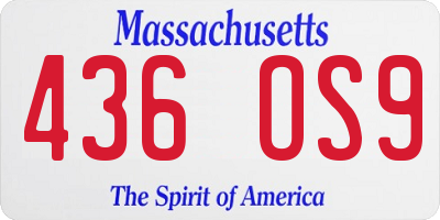 MA license plate 436OS9