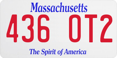 MA license plate 436OT2