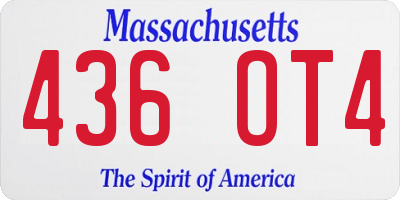 MA license plate 436OT4