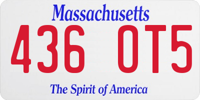 MA license plate 436OT5