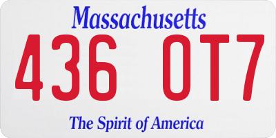 MA license plate 436OT7