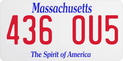 MA license plate 436OU5