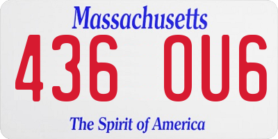 MA license plate 436OU6