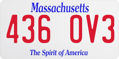 MA license plate 436OV3