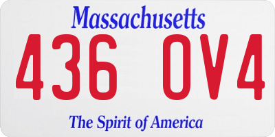 MA license plate 436OV4