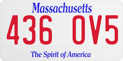 MA license plate 436OV5