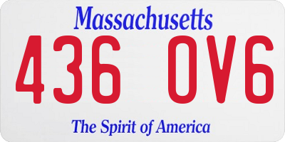 MA license plate 436OV6
