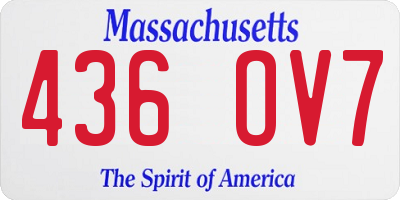 MA license plate 436OV7