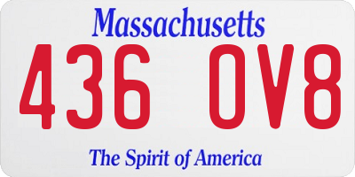 MA license plate 436OV8
