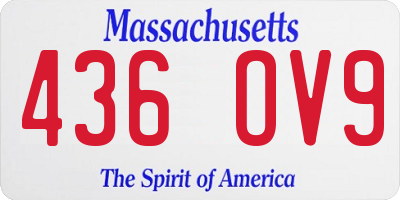 MA license plate 436OV9