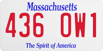 MA license plate 436OW1
