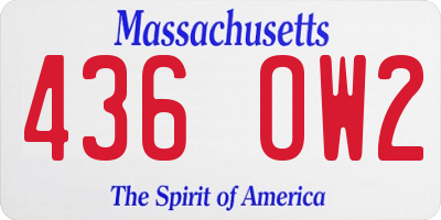 MA license plate 436OW2