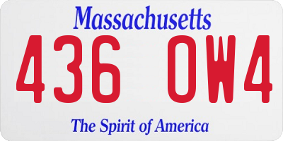 MA license plate 436OW4