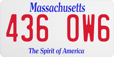 MA license plate 436OW6