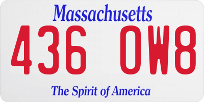 MA license plate 436OW8