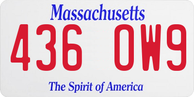 MA license plate 436OW9