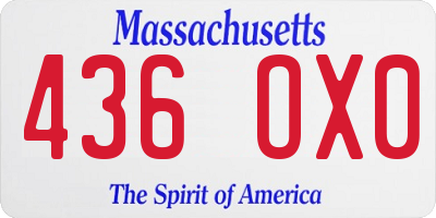 MA license plate 436OX0