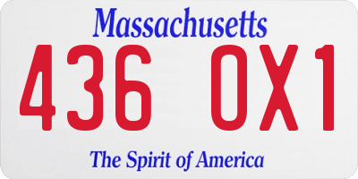 MA license plate 436OX1