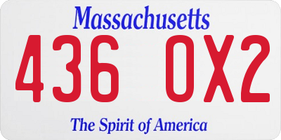MA license plate 436OX2