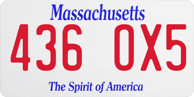 MA license plate 436OX5