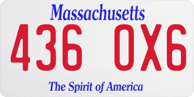 MA license plate 436OX6
