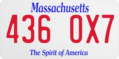 MA license plate 436OX7