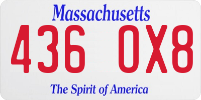 MA license plate 436OX8