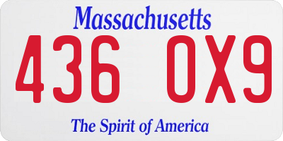 MA license plate 436OX9
