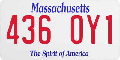 MA license plate 436OY1