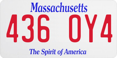 MA license plate 436OY4