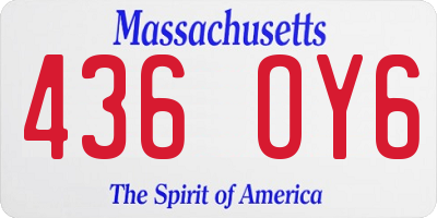 MA license plate 436OY6