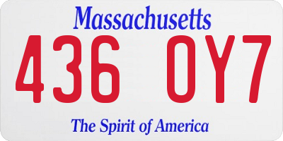 MA license plate 436OY7