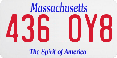 MA license plate 436OY8