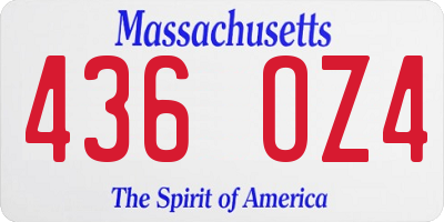 MA license plate 436OZ4