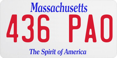 MA license plate 436PA0