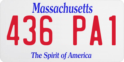 MA license plate 436PA1
