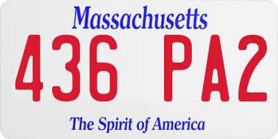 MA license plate 436PA2