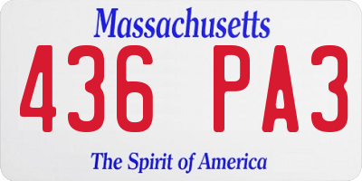 MA license plate 436PA3