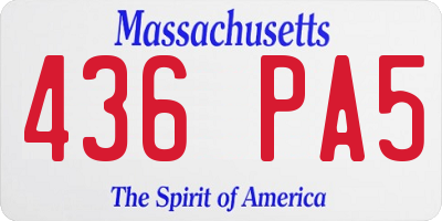 MA license plate 436PA5