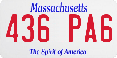 MA license plate 436PA6