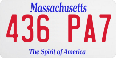 MA license plate 436PA7