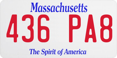 MA license plate 436PA8