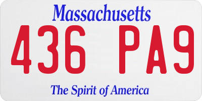 MA license plate 436PA9