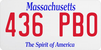 MA license plate 436PB0