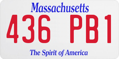 MA license plate 436PB1